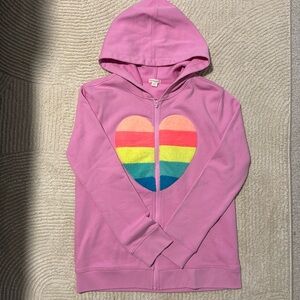 Crew cuts zip hoodies with rainbow heart, size girls 16